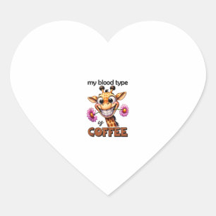 Mein Bluttyp ist Kaffee Spruch Kaffee Blutgruppe Herz-Aufkleber