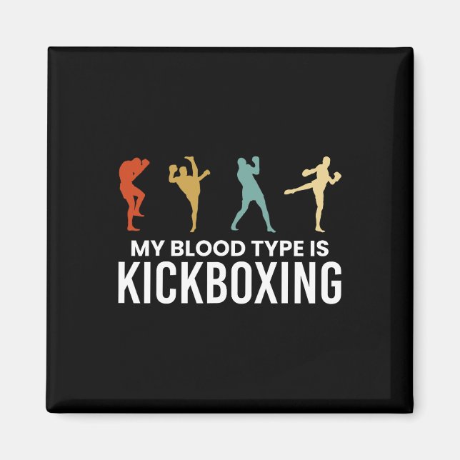 Mein Bluttyp ist Kickboxen Kickboxer  Magnet (Vorne)