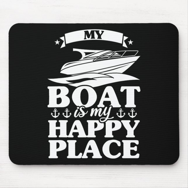 Mein Boot ist mein glückliches Segel-Schiff Mousepad (Vorne)