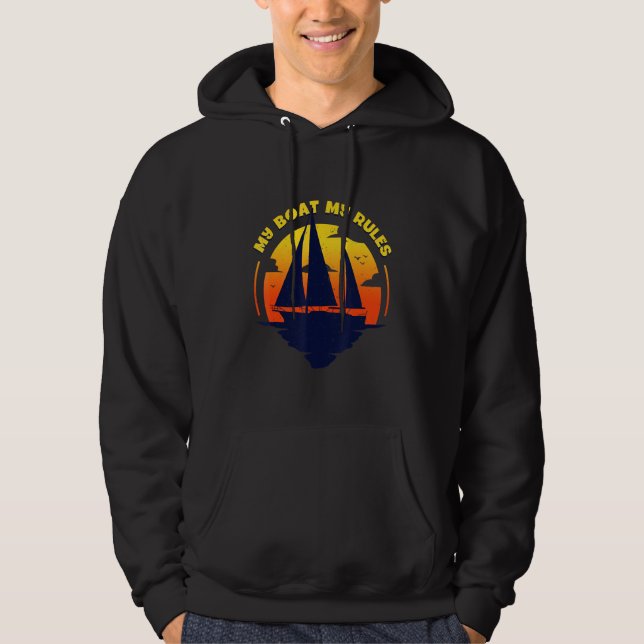 Mein Boot Meine Regel Captain Bootsteg Pontoon Hoodie (Vorderseite)