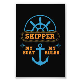 Mein Boot meine Regeln Witzschiff Captain Motto Zi Fotodruck