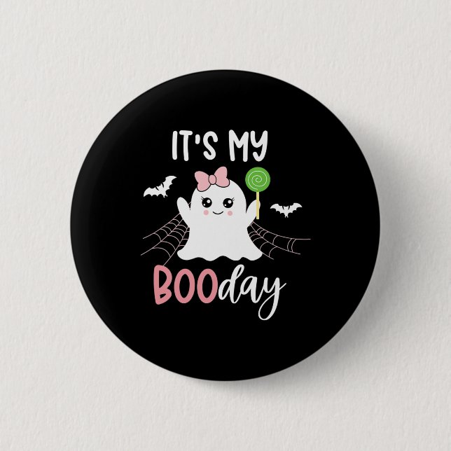 Mein Bootstag Niedliches Halloween-Geburtstagsgeis Button (Vorderseite)