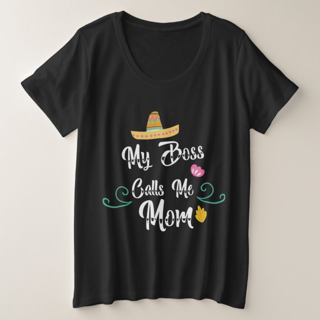 Mein Bose nennt mich Mama Große Größe T-Shirt (Design vorne)