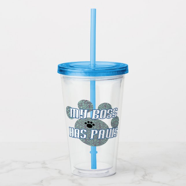 Mein Boss hat Pfosten Akrylic Tumbler Acryltrinkbecher (Vorderseite)