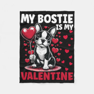 Mein Bostie ist mein Valentinstag Boston Terrier H Fleecedecke