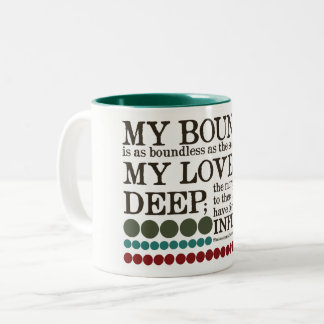 Mein Bounty ist so grenzenlos wie das Meer.. Zweifarbige Tasse