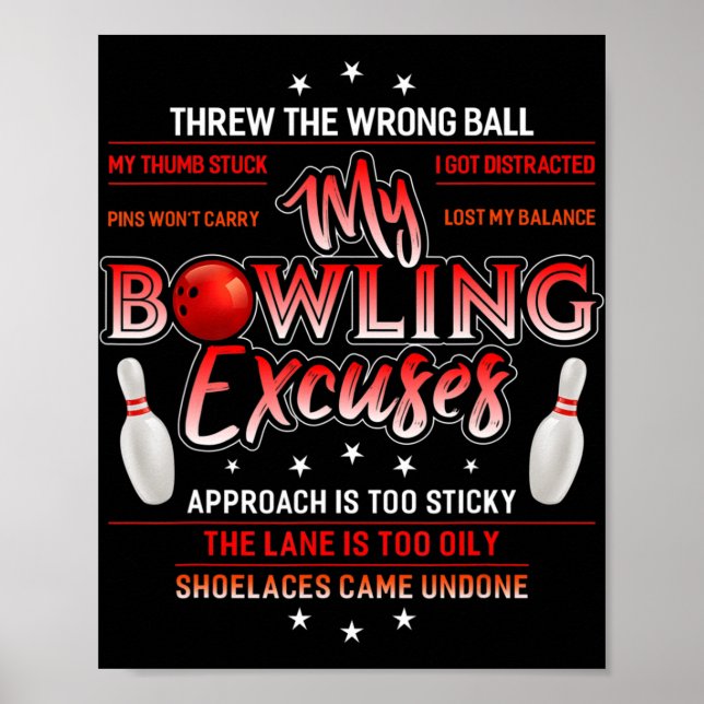 Mein Bowling entschuldigt den Spaß am Bowling Poster (Vorne)