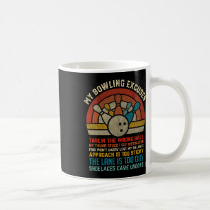 Mein Bowling entschuldigt Retro Vintage Bowler Bow Kaffeetasse