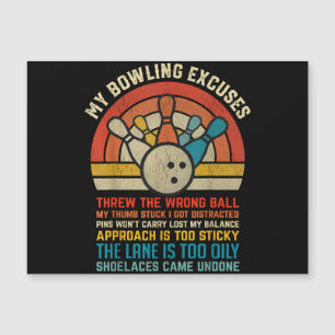 Mein Bowling entschuldigt Retro Vintage Bowler Bow Magnetkarte