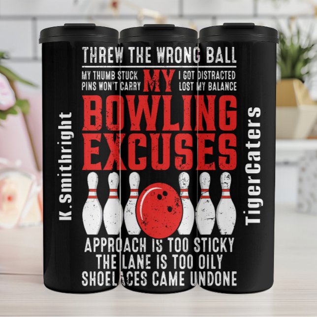 Mein Bowling entschuldigt sich für lustige Grafik Thermosbecher (Von Creator hochgeladen)