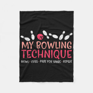 Mein Bowling Technique Fun Spaß Bowler Player Team Fleecedecke