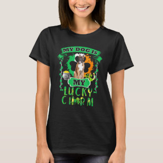 Mein Boxer Hund ist mein Glücksbringer Kleeblatt S T-Shirt