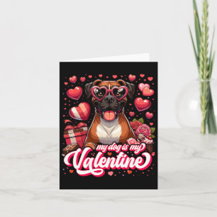 Mein Boxer ist mein Valentine T-Shirt Hund Lover O Karte