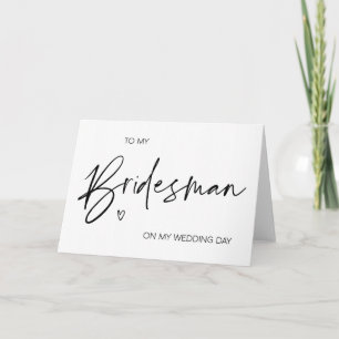 Mein Bridesman Wedding danke Ihnen ein Geschenk Karte