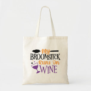 Mein Broomstick läuft auf Wein Tragetasche