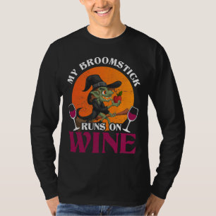 Mein Broomstick läuft auf Weinhexen Albern T-Shirt