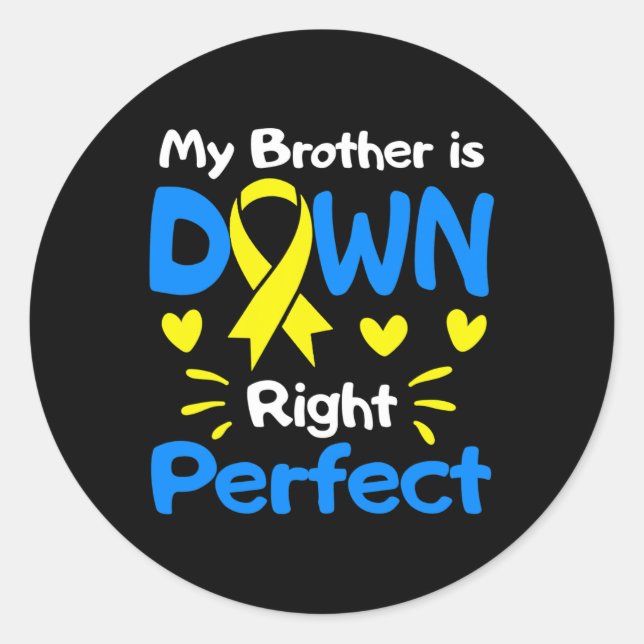 Mein Bruder hat das perfekte Syndrom Awa Runder Aufkleber (Vorderseite)