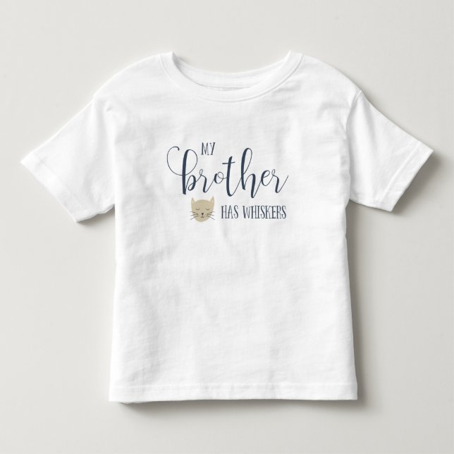Mein Bruder hat WHISKERS-Typografie Kleinkind T-shirt (Vorderseite)