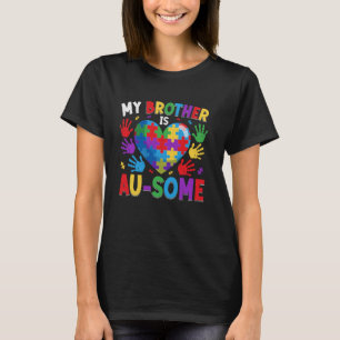 Mein Bruder ist Au-some Farbige Puzzle Herz Autism T-Shirt