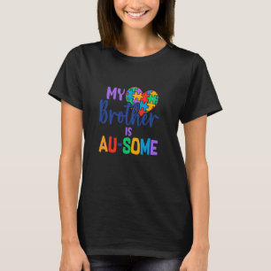 Mein Bruder ist Au-some Herz Puzzle Autismus-Bewus T-Shirt