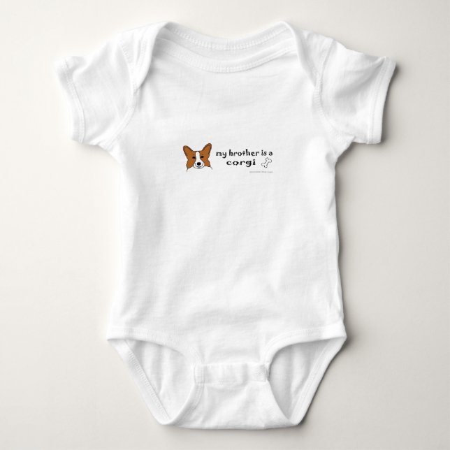 Mein Bruder ist ein Corgi mehr Rassen Baby Strampler (Vorderseite)