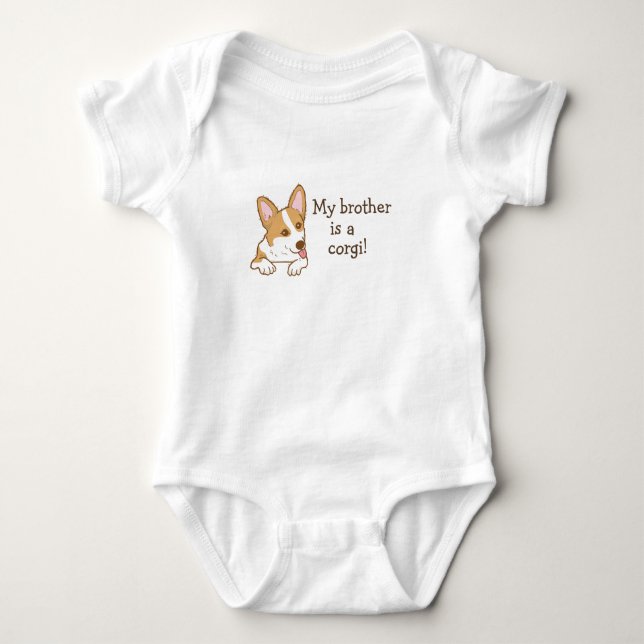 Mein Bruder ist ein Korgi Baby Strampler (Vorderseite)