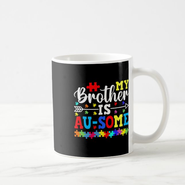 Mein Bruder ist ein paar Autismus-Bewusstseinsgesc Kaffeetasse (Rechts)
