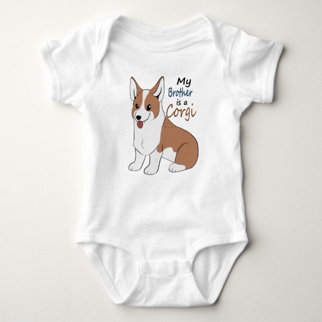 Mein Bruder ist ein roter Corgi Baby Strampler (Vorderseite)