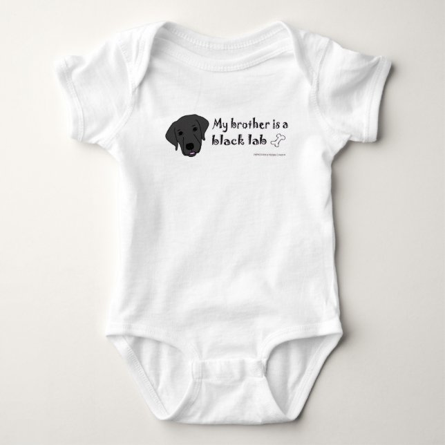 Mein Bruder ist ein schwarzes Labor Baby Strampler (Vorderseite)