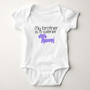 Mein Bruder ist ein Wiener Dachshund Baby Outfit G Strampler