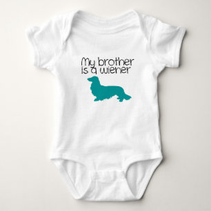 Mein Bruder ist ein Wiener Langhaar-Dachshund-Outf Baby Strampler