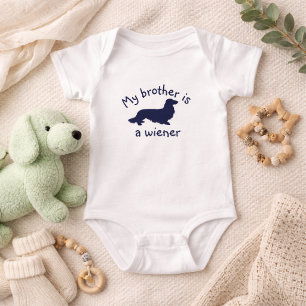 Mein Bruder ist ein Wiener Langhaar-Dachshund-Outf Baby Strampler