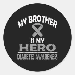 Mein Bruder ist mein Herodiabetes-Bewusstsein für Runder Aufkleber