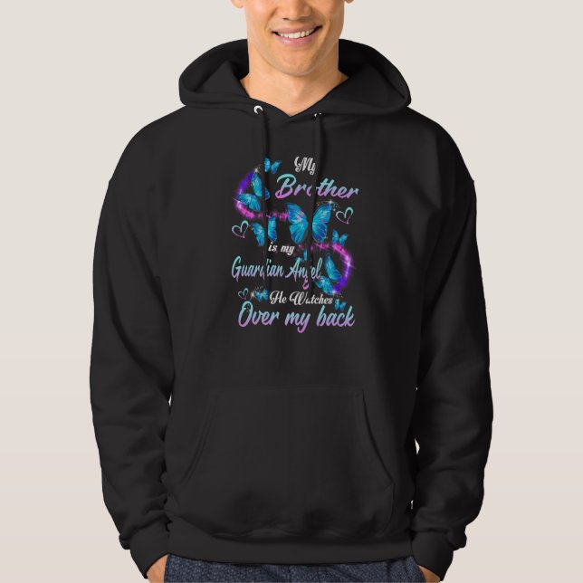 Mein Bruder ist mein Wächter-Engel, den er über me Hoodie (Vorderseite)