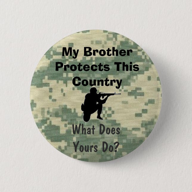 Mein Bruder schützt diese Land-Gewohnheit Button (Vorderseite)