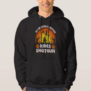 Mein Brüssel-Griffon-Hund-Reitet-Hexen-Schrotflint Hoodie