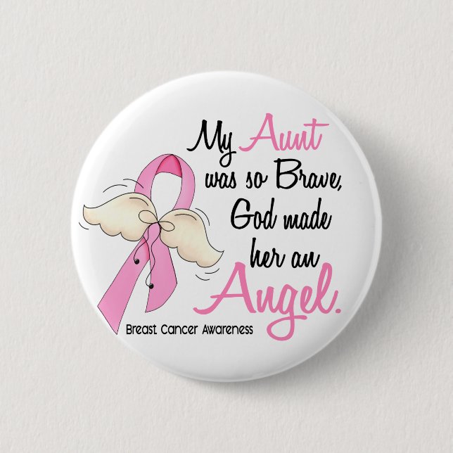 Mein Brustkrebs Tanten-Is An Angel 2 Button (Vorderseite)