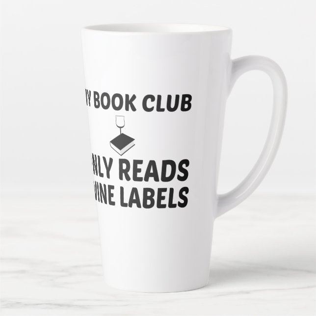 MEIN BUCHCLUB LEST NUR WEINETIKETTEN - MILCHTASSE (Rechts)