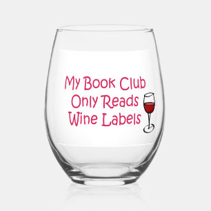 Mein Buchclub liest nur Weinetiketten Weinglas Ohne Stiel