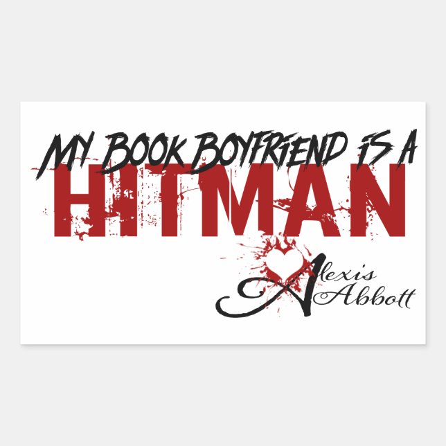 Mein Buchfreund ist ein Hitman Rechteckiger Aufkleber (Vorderseite)