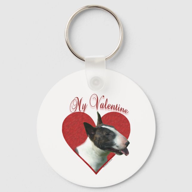 Mein Bull Terrier Valentine Schlüsselanhänger (Vorderseite)