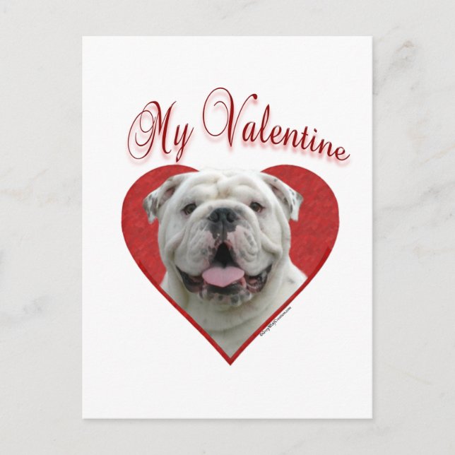Mein Bulldog Valentine Feiertagspostkarte (Vorderseite)
