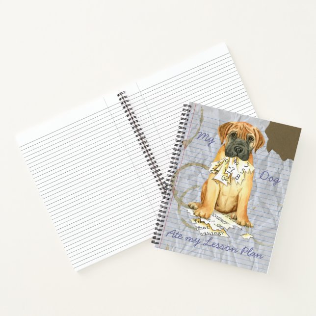 Mein Bullmastiff hat meinen Lektionsplan aufgegrif Notizbuch (Innenseite)