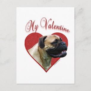 Mein Bullmastiff Valentine Feiertagspostkarte