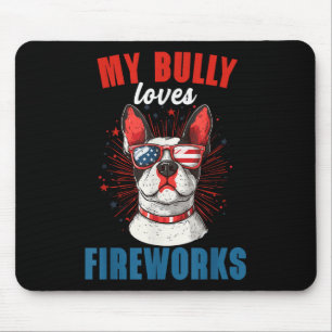 Mein Bully Lieben Feuerwerk 4. Juli Patriotischer Mousepad