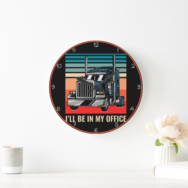 Mein Büro: Die Domäne moderner Lastkraftwagen Große Wanduhr (Zuhause)