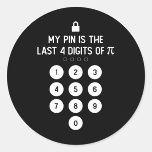 Mein Button sind die letzten 4 Ziffern des Pi-Zahl Runder Aufkleber