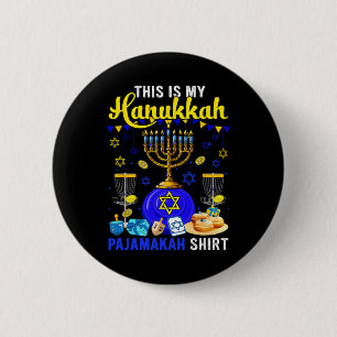 Mein Chanukka-Pyjama-Shirt Disc-Golf-Spieler jüdis Button