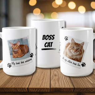 Mein Chef hat Schnurrhaare Katzenpfote Foto-Typogr Kaffeetasse