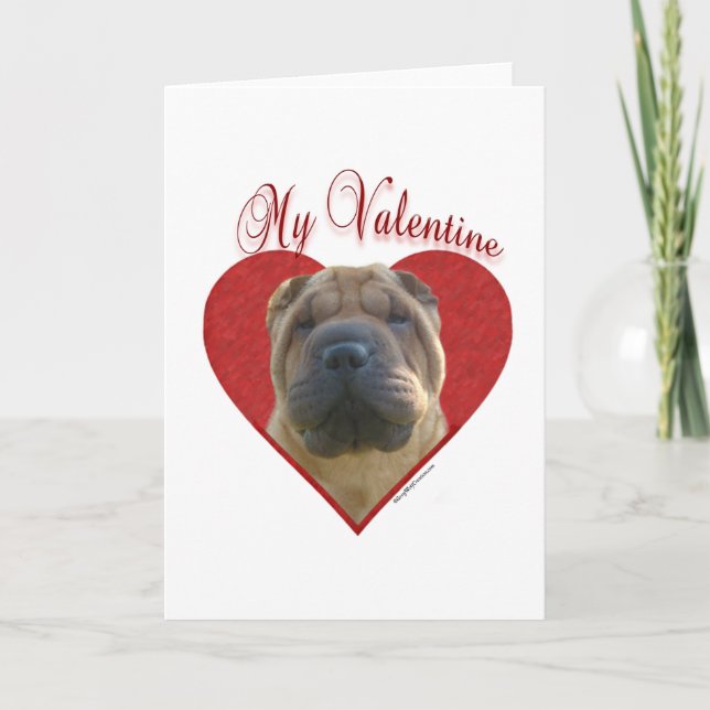 Mein chinesischer Shar-Pei Valentine Feiertagskarte (Vorderseite)
